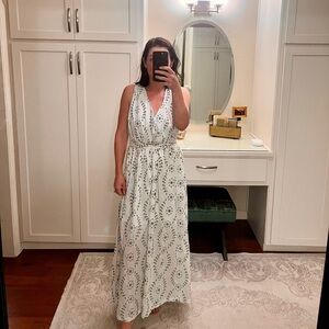 Target Green Floral Wrap Maxi Dress NWT Cottagecore Open Back Size L